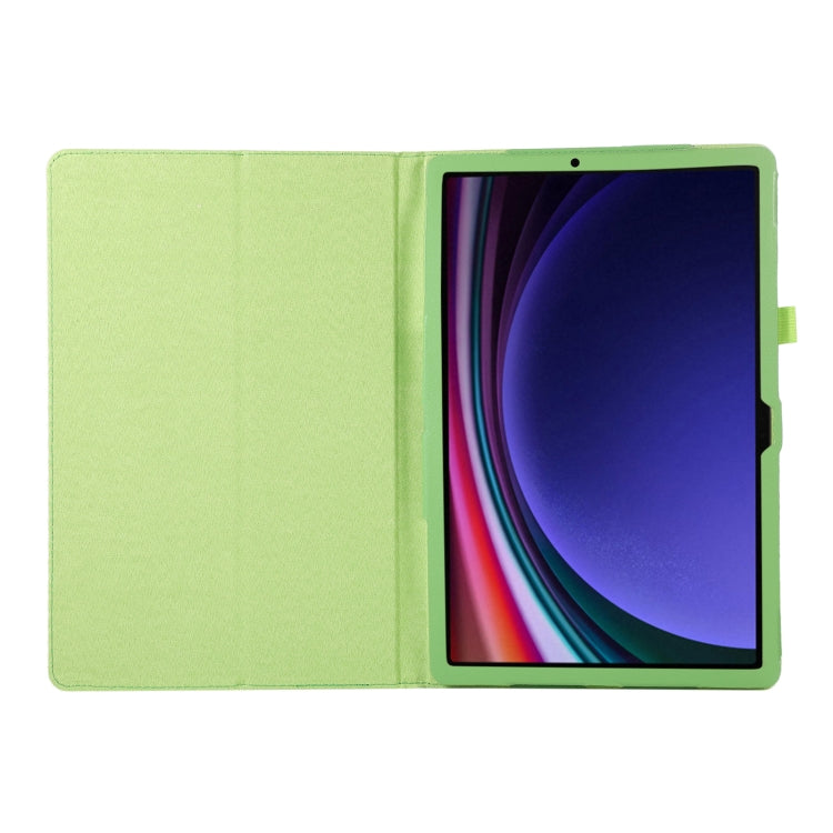 For Samsung Galaxy Tab S9 Litchi Texture Leather Tablet Case with Holder(Green) - Other Galaxy Tab PC by PMC Jewellery | Online Shopping South Africa | PMC Jewellery | Buy Now Pay Later Mobicred