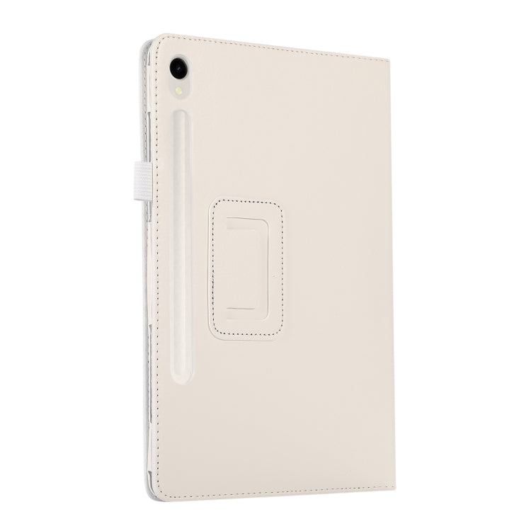 For Samsung Galaxy Tab S9+ / S10+ Litchi Texture Leather Tablet Case with Holder(White) - Other Galaxy Tab PC by PMC Jewellery | Online Shopping South Africa | PMC Jewellery | Buy Now Pay Later Mobicred