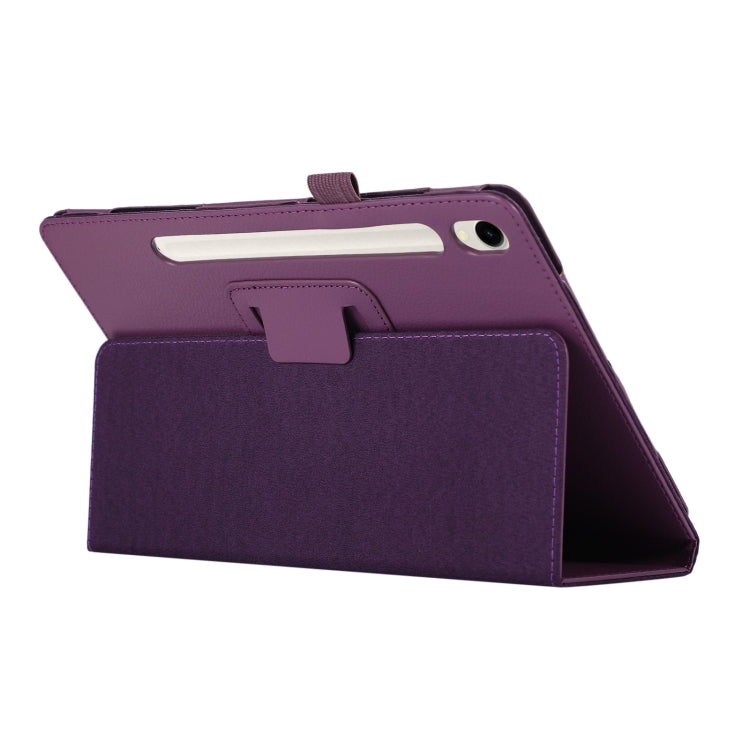 For Samsung Galaxy Tab S9 Ultra Litchi Texture Leather Tablet Case with Holder(Purple) - Other Galaxy Tab PC by PMC Jewellery | Online Shopping South Africa | PMC Jewellery | Buy Now Pay Later Mobicred