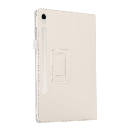 For Samsung Galaxy Tab S9 Ultra Litchi Texture Leather Tablet Case with Holder(White) - Other Galaxy Tab PC by PMC Jewellery | Online Shopping South Africa | PMC Jewellery | Buy Now Pay Later Mobicred