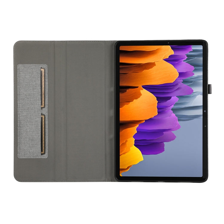 For Samsung Galaxy Tab S9 Horizontal Flip TPU + Fabric PU Leather Tablet Case(Grey) - Galaxy Tab S9 Cases by PMC Jewellery | Online Shopping South Africa | PMC Jewellery | Buy Now Pay Later Mobicred