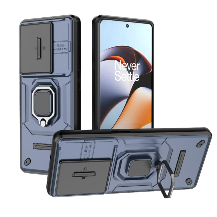 For OnePlus 11R 5G Sliding Camshield TPU + PC Shockproof Phone Case with Holder(Blue) - OnePlus Cases by PMC TechLife | Online Shopping South Africa | PMC TechLife