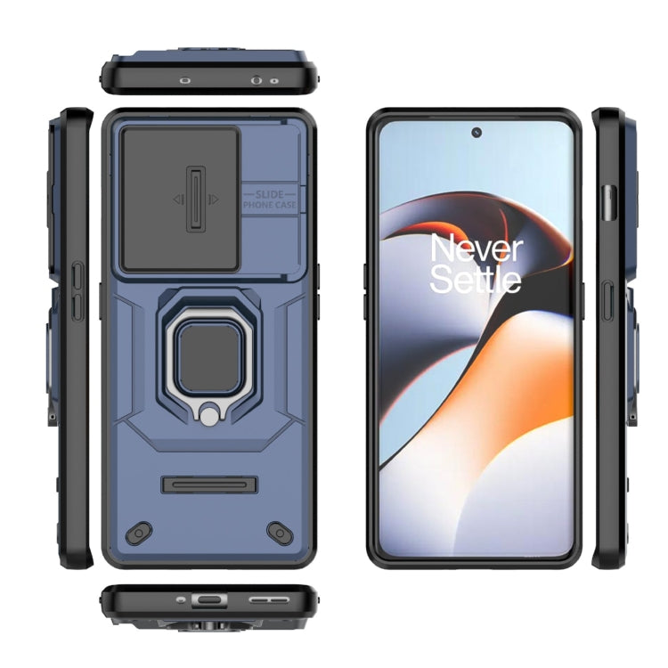 For OnePlus 11R 5G Sliding Camshield TPU + PC Shockproof Phone Case with Holder(Blue) - OnePlus Cases by PMC TechLife | Online Shopping South Africa | PMC TechLife