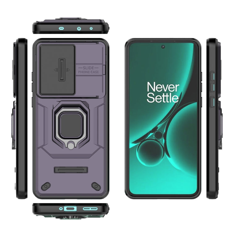 For OnePlus Nord CE3 5G Sliding Camshield TPU + PC Shockproof Phone Case with Holder(Purple) - OnePlus Cases by PMC TechLife | Online Shopping South Africa | PMC TechLife | Buy Now Pay Later Mobicred