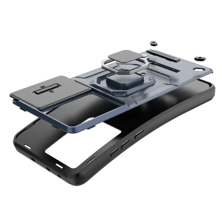 For OnePlus Nord CE3 5G Sliding Camshield TPU + PC Shockproof Phone Case with Holder(Purple) - OnePlus Cases by PMC TechLife | Online Shopping South Africa | PMC TechLife | Buy Now Pay Later Mobicred
