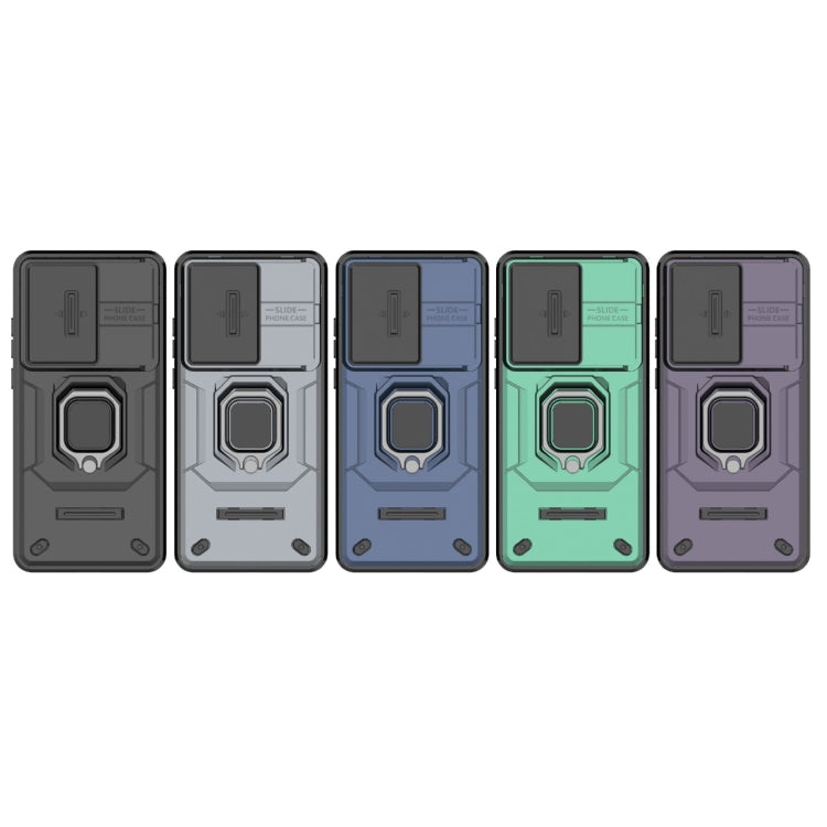 For OnePlus Nord CE3 5G Sliding Camshield TPU + PC Shockproof Phone Case with Holder(Purple) - OnePlus Cases by PMC TechLife | Online Shopping South Africa | PMC TechLife | Buy Now Pay Later Mobicred
