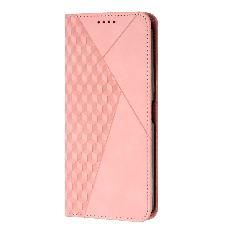 For Motorola Moto G Play 2024 Diamond Splicing Skin Feel Magnetic Leather Phone Case(Rose Gold) - Motorola Cases by PMC Jewellery | Online Shopping South Africa | PMC Jewellery | Buy Now Pay Later Mobicred