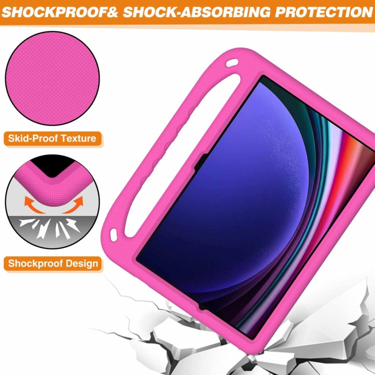 For Samsung Galaxy Tab S9+ Handle EVA Shockproof Tablet Case with Holder(Rose Red) - Galaxy Tab S9+ Cases by PMC Jewellery | Online Shopping South Africa | PMC Jewellery | Buy Now Pay Later Mobicred