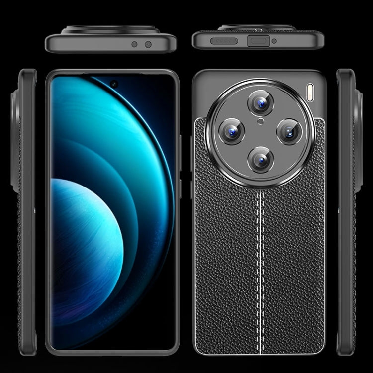 For vivo X100 Pro Litchi Texture Shockproof TPU Phone Case(Blue) - vivo Cases by imak | Online Shopping South Africa | PMC TechLife | Buy Now Pay Later Mobicred