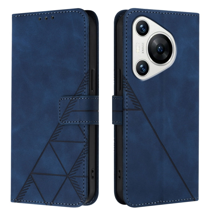 For Huawei Pura 70 Crossbody 3D Embossed Flip Leather Phone Case(Blue) - Huawei Cases by PMC Jewellery | Online Shopping South Africa | PMC Jewellery | Buy Now Pay Later Mobicred