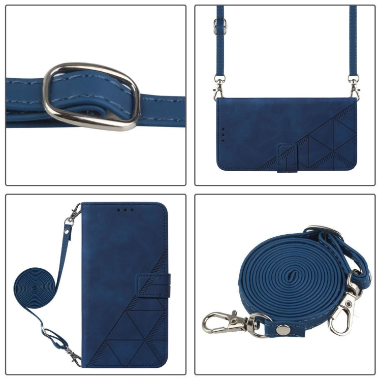 For Huawei Pura 70 Crossbody 3D Embossed Flip Leather Phone Case(Blue) - Huawei Cases by PMC Jewellery | Online Shopping South Africa | PMC Jewellery | Buy Now Pay Later Mobicred