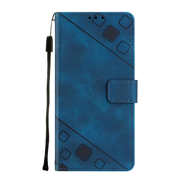 For Google Pixel 9 / 9 Pro Skin-feel Embossed Leather Phone Case(Blue) - Google Cases by PMC Jewellery | Online Shopping South Africa | PMC Jewellery | Buy Now Pay Later Mobicred