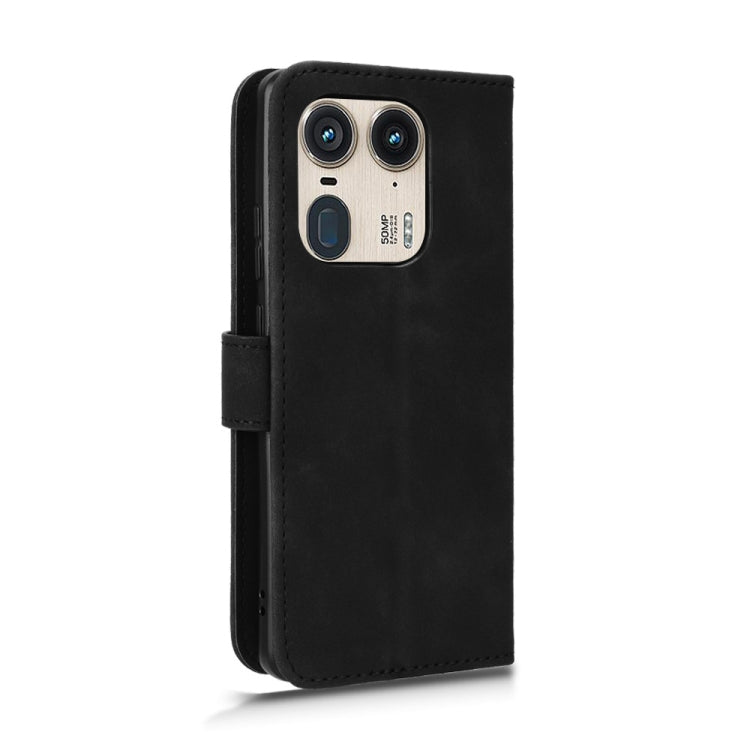 For Motorola Edge 50 Ultra Skin Feel Magnetic Flip Leather Phone Case(Black) - Motorola Cases by PMC Jewellery | Online Shopping South Africa | PMC Jewellery | Buy Now Pay Later Mobicred