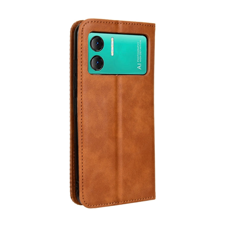 For Doogee X98 Magnetic Buckle Retro Texture Leather Phone Case(Brown) - More Brand by PMC Jewellery | Online Shopping South Africa | PMC Jewellery | Buy Now Pay Later Mobicred