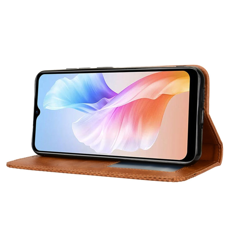 For Doogee X98 Magnetic Buckle Retro Texture Leather Phone Case(Brown) - More Brand by PMC TechLife | Online Shopping South Africa | PMC TechLife | Buy Now Pay Later Mobicred