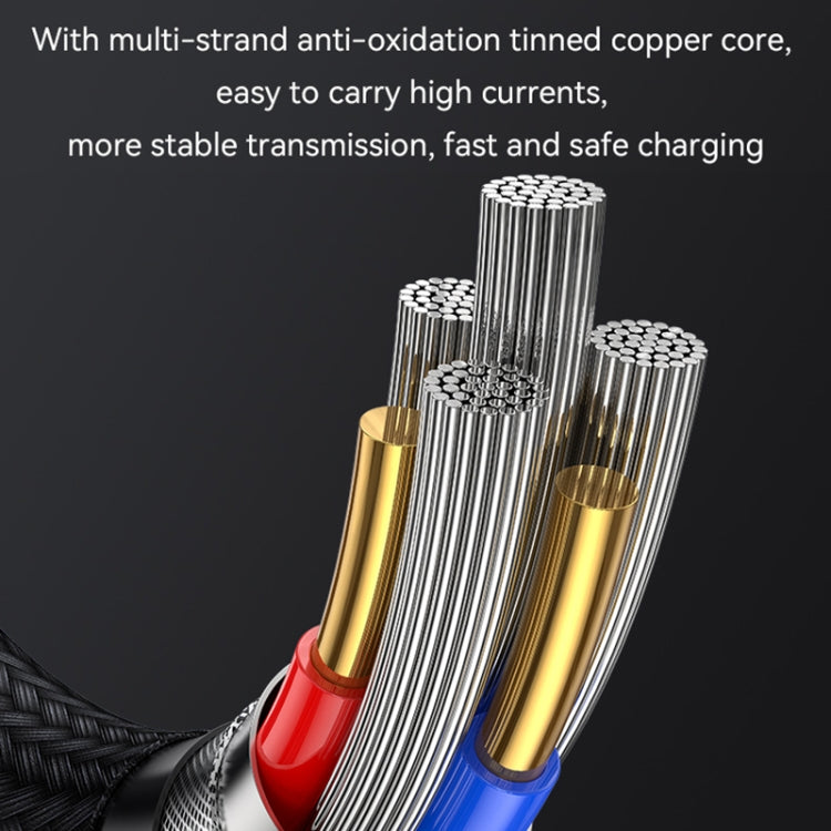 USAMS US-SJ645 U85 1.2m PD100W 6 in 1 Alloy Multifunctional Fast Charging Cable(Purple) - Multifunction Cable by USAMS | Online Shopping South Africa | PMC Jewellery | Buy Now Pay Later Mobicred