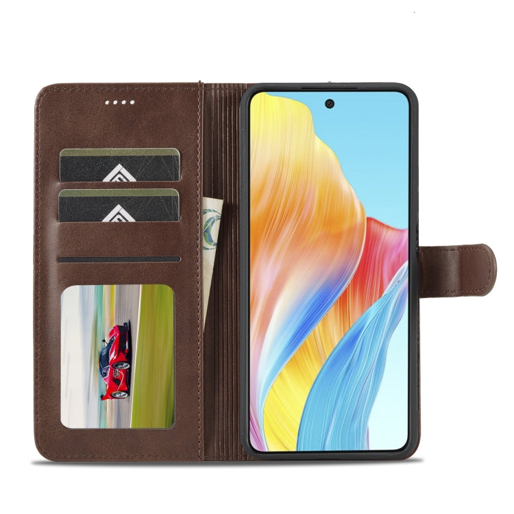 For OPPO A58 4G / A98 5G / F23 5G LC.IMEEKE Calf Texture Horizontal Flip Leather Case(Brown) - OPPO Cases by LC.IMEEKE | Online Shopping South Africa | PMC Jewellery | Buy Now Pay Later Mobicred