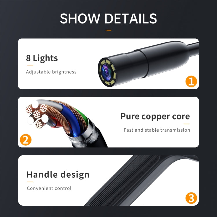 P200 8mm Front Lenses Detachable Industrial Pipeline Endoscope with 4.3 inch Screen, Spec:2m Soft Tube -  by PMC Jewellery | Online Shopping South Africa | PMC Jewellery | Buy Now Pay Later Mobicred