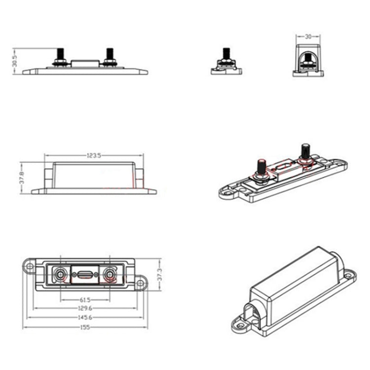 3 in 1 ANL Car Audio Modified Fuse Holder with 200A Fuse, Current:300A - Fuse by PMC TechLife | Online Shopping South Africa | PMC TechLife | Buy Now Pay Later Mobicred