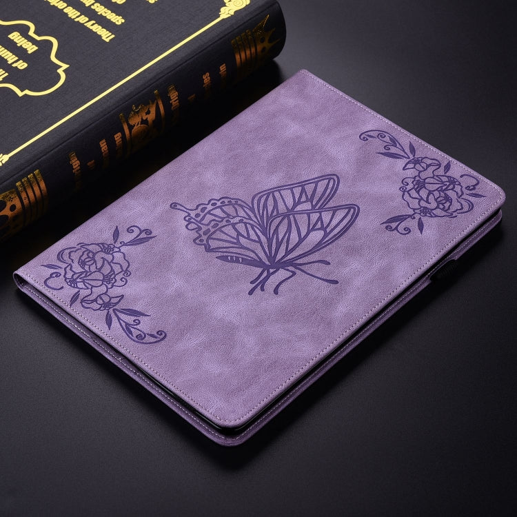 For Honor Pad 9 12.1 Butterfly Flower Embossed Leather Tablet Case(Purple) - Honor by PMC TechLife | Online Shopping South Africa | PMC TechLife | Buy Now Pay Later Mobicred