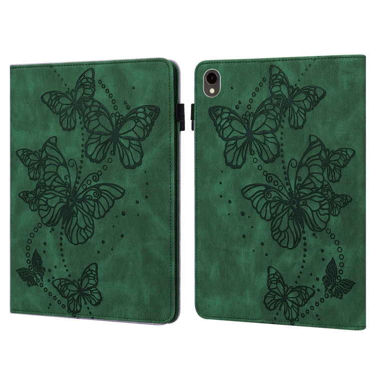 For Samsung Galaxy Tab S9 Embossed Butterfly Pattern Horizontal Flip Leather Tablet Case(Green) - free shipping - PMC Jewellery - Order now!