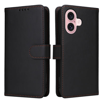 For iPhone 16 Plus BETOPNICE BN-005 2 in 1 Detachable Imitate Genuine Leather Phone Case(Black) - iPhone 16 Plus Cases by BETOPNICE | Online Shopping South Africa | PMC Jewellery | Buy Now Pay Later Mobicred