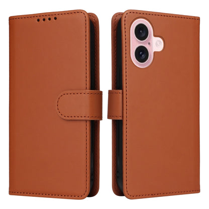 For iPhone 16 Plus BETOPNICE BN-005 2 in 1 Detachable Imitate Genuine Leather Phone Case(Brown) - iPhone 16 Plus Cases by BETOPNICE | Online Shopping South Africa | PMC Jewellery | Buy Now Pay Later Mobicred