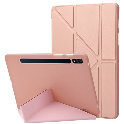 For Samsung Galaxy Tab S10+ / S9+ Deformation Silicone Leather Tablet Case(Rose Gold) - Galaxy Tab S9+ Cases by PMC Jewellery | Online Shopping South Africa | PMC Jewellery | Buy Now Pay Later Mobicred