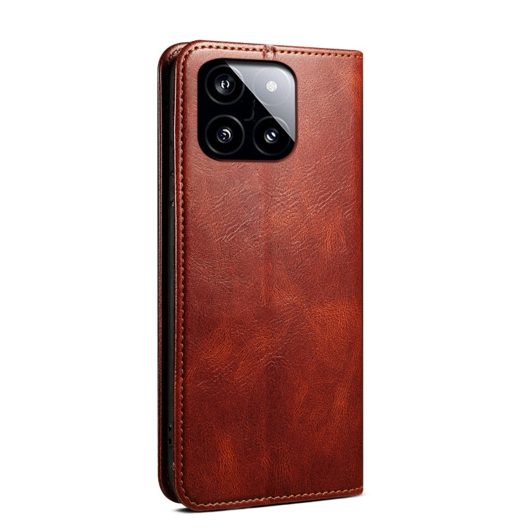 For Xiaomi Redmi K70/K70 Pro Oil Wax Crazy Horse Texture Leather Phone Case(Brown) - K70 Pro Cases by PMC Jewellery | Online Shopping South Africa | PMC Jewellery | Buy Now Pay Later Mobicred