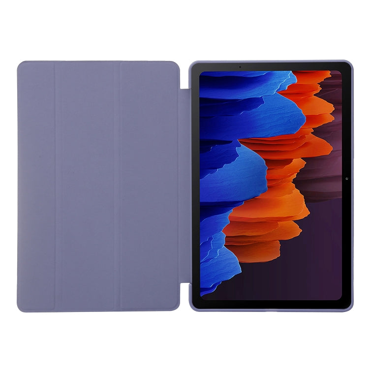 For Samsung Galaxy Tab S9+ / S10+ 3-Fold Holder Silicone Leather Tablet Case(Dark Blue) - Galaxy Tab S9+ Cases by PMC Jewellery | Online Shopping South Africa | PMC Jewellery | Buy Now Pay Later Mobicred