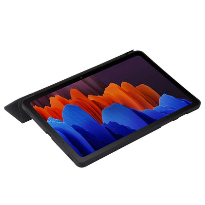 For Samsung Galaxy Tab S9+ / S10+ 3-Fold Holder Silicone Leather Tablet Case(Black) - Galaxy Tab S9+ Cases by PMC Jewellery | Online Shopping South Africa | PMC Jewellery | Buy Now Pay Later Mobicred