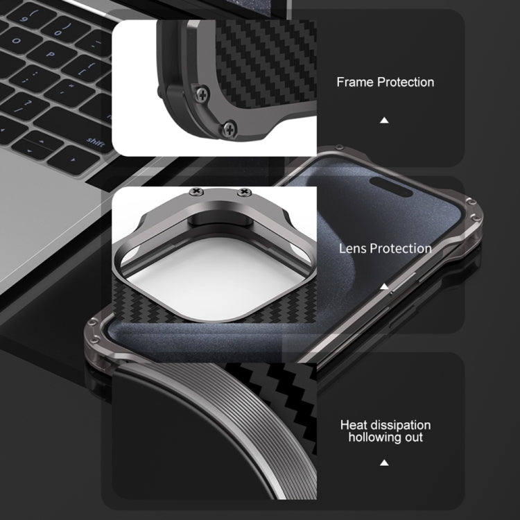 For iPhone 16 Pro Max R-JUST RJ51 Hollow MagSafe Magnetic Metal Phone Case(Space Grey) - free shipping - PMC Jewellery - Order now!