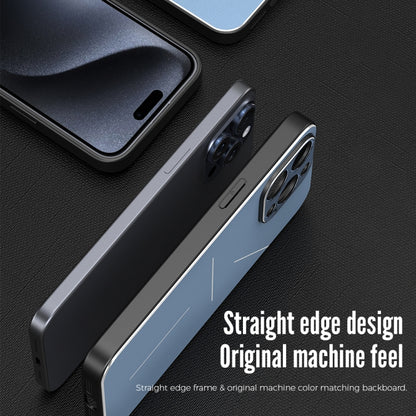 For iPhone 15 Pro R-JUST RJ52 3-Line Style Metal TPU Shockproof Phone Case(Blue) - iPhone 15 Pro Cases by R-JUST | Online Shopping South Africa | PMC Jewellery