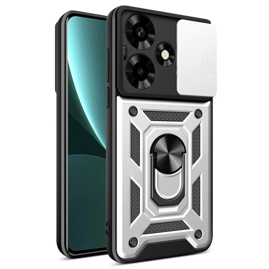 For Infinix Hot 30 Sliding Camera Cover Design TPU+PC Phone Case(Silver) - Infinix Cases by PMC Jewellery | Online Shopping South Africa | PMC Jewellery | Buy Now Pay Later Mobicred