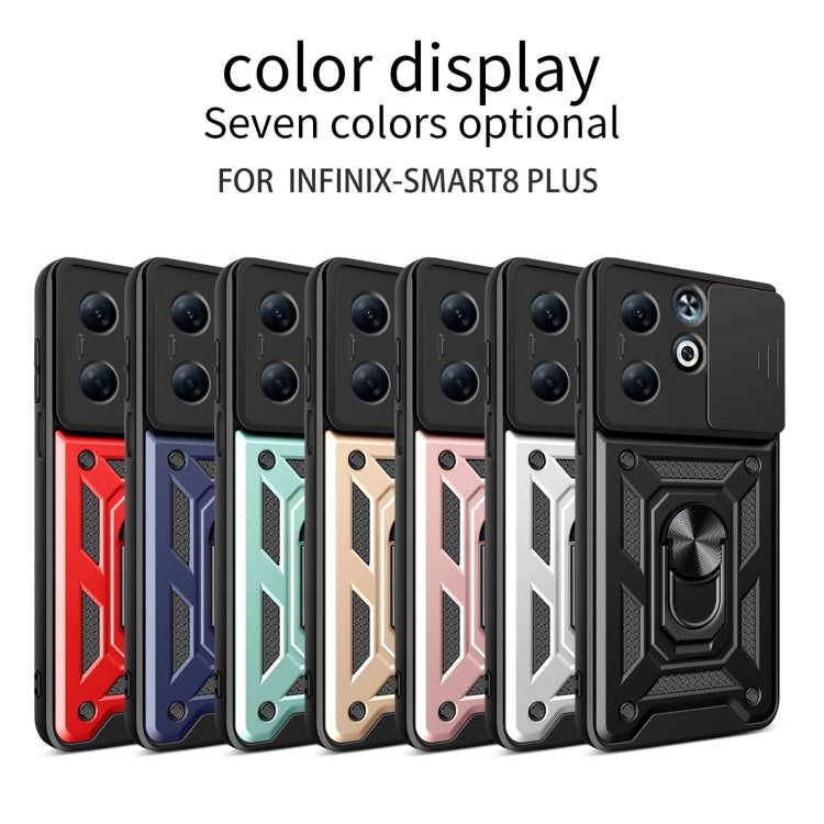 For Infinix Smart 8 Plus / 8 Pro Sliding Camera Cover Design TPU+PC Phone Case(Black) - Infinix Cases by PMC TechLife | Online Shopping South Africa | PMC TechLife | Buy Now Pay Later Mobicred