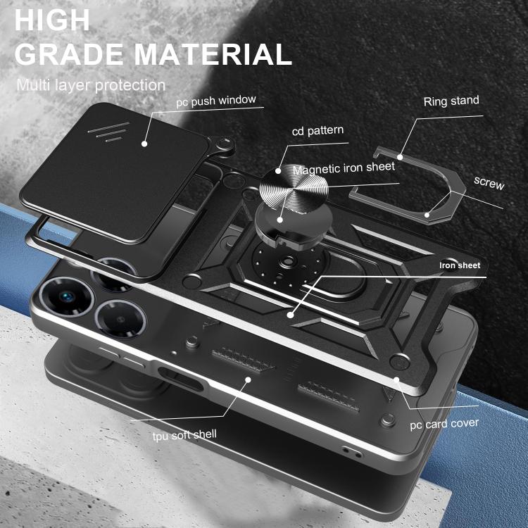 For Infinix Note 40X 5G Sliding Camera Cover Design TPU+PC Phone Case(Blue) - free shipping - PMC TechLife - Order now!