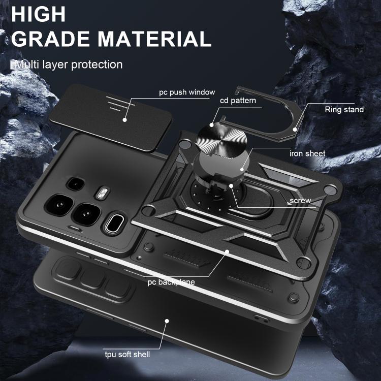 For Infinix Note 50s Sliding Camera Cover Design TPU+PC Phone Case(Silver) - free shipping - PMC TechLife - Order now!