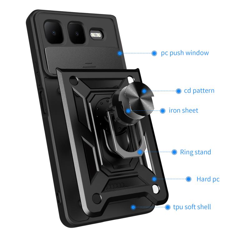 For Infinix Smart 10 Plus 4G Sliding Camera Cover Design TPU+PC Phone Case(Blue) - free shipping - PMC TechLife - Order now!