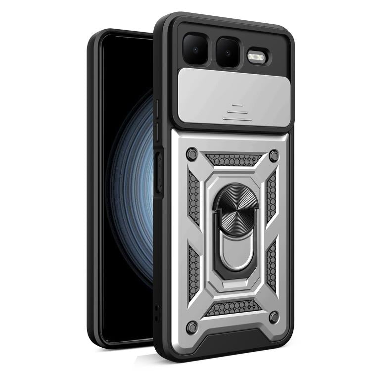 For Infinix Smart 10 Plus 4G Sliding Camera Cover Design TPU+PC Phone Case(Silver) - free shipping - PMC TechLife - Order now!