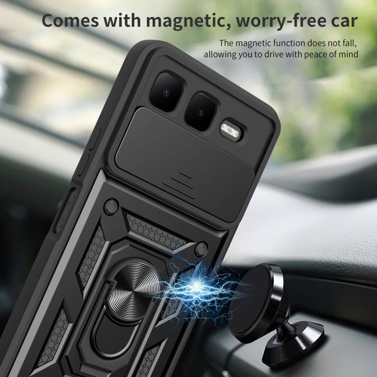 For Infinix Smart 10 Plus 4G Sliding Camera Cover Design TPU+PC Phone Case(Silver) - free shipping - PMC TechLife - Order now!