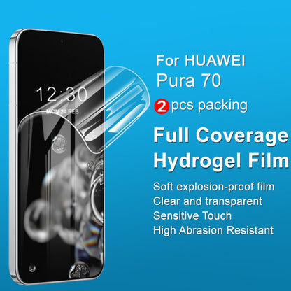 For Huawei Pura 70 2pcs imak Curved Full Screen Hydrogel Film Protector - Huawei Tempered Glass by imak | Online Shopping South Africa | PMC Jewellery | Buy Now Pay Later Mobicred