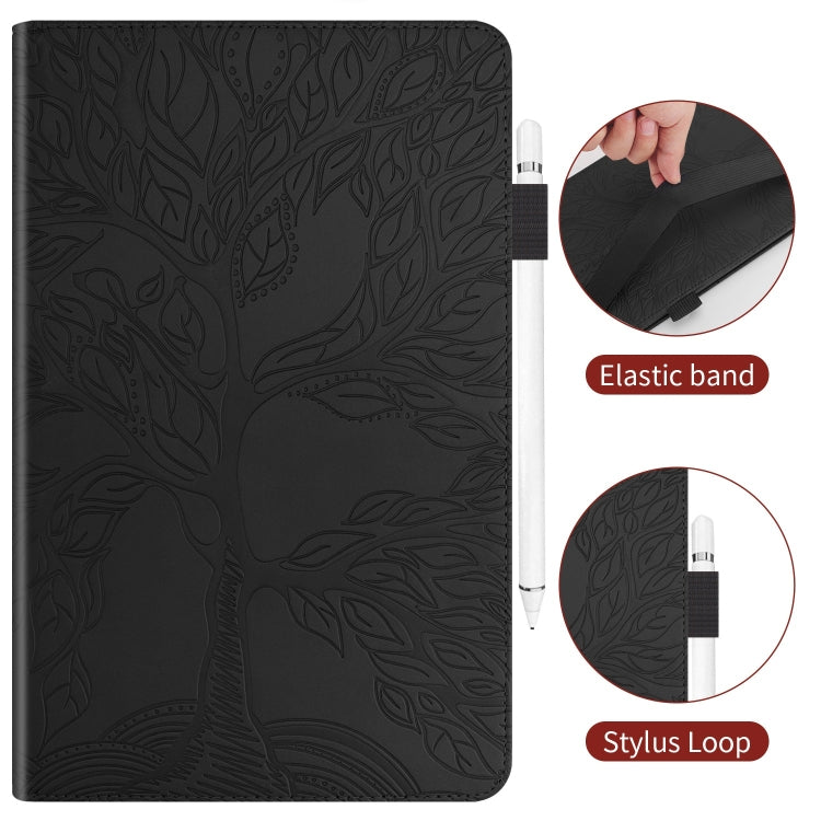 For Honor Pad 9 Tree Life Series Embossed Leather Tablet Case(Black) - Honor by PMC TechLife | Online Shopping South Africa | PMC TechLife | Buy Now Pay Later Mobicred