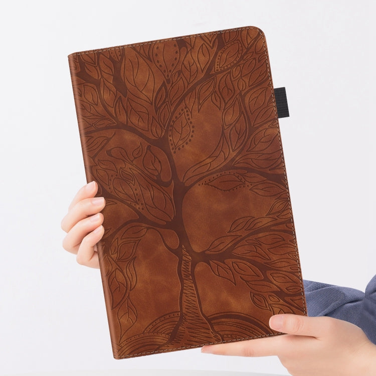 For Honor Pad X8a Tree Life Series Embossed Leather Tablet Case(Brown) - Honor by PMC TechLife | Online Shopping South Africa | PMC TechLife | Buy Now Pay Later Mobicred