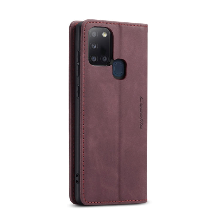 For Samsung Galaxy A21S CaseMe-013 Multifunctional Retro Frosted Horizontal Flip Leather Case with Card Slot & Holder & Wallet(Wine Red) - Galaxy Phone Cases by CaseMe | Online Shopping South Africa | PMC Jewellery | Buy Now Pay Later Mobicred