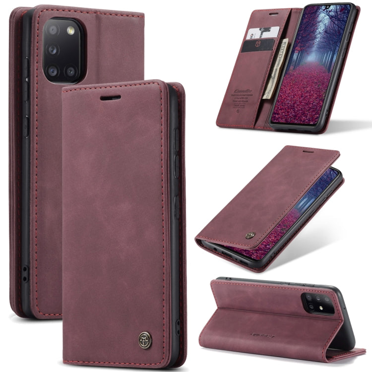 For Samsung Galaxy A31 CaseMe-013 Multifunctional Retro Frosted Horizontal Flip Leather Case with Card Slot & Holder & Wallet(Wine Red) - Galaxy Phone Cases by CaseMe | Online Shopping South Africa | PMC Jewellery | Buy Now Pay Later Mobicred