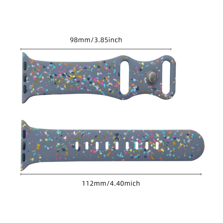 For Apple Watch 42mm Floral Silicone Watch Band(Grey) - Watch Bands by PMC TechLife | Online Shopping South Africa | PMC TechLife