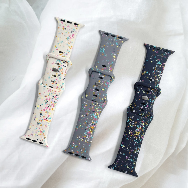 For Apple Watch Serie 3 42mm Floral Silicone Watch Band(Grey) - Watch Bands by PMC TechLife | Online Shopping South Africa | PMC TechLife