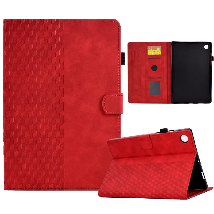 For Samsung Galaxy Tab A9+ Rhombus Embossed Leather Tablet Case(Red) - Galaxy Tab A9+ by PMC TechLife | Online Shopping South Africa | PMC TechLife