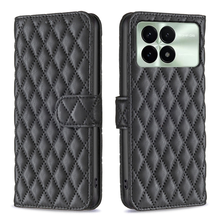 For Xiaomi Redmi K70 / K70 Pro Diamond Lattice Wallet Leather Flip Phone Case(Black) - K70 Pro Cases by PMC Jewellery | Online Shopping South Africa | PMC Jewellery | Buy Now Pay Later Mobicred