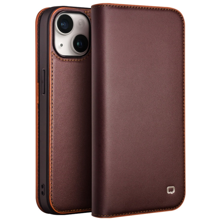 For iPhone 15 QIALINO Classic Gen2 Genuine Leather Phone Case(Brown) - free shipping - PMC TechLife - Order now!